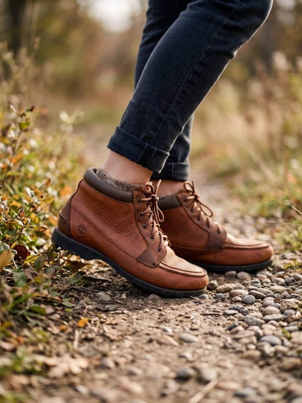 Vintage Timberland "Karrie" Brown Leather Gortex Moc-toe Chukka Hiking Boot